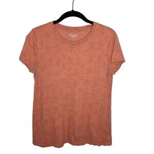 ATHLETA / organic daily orange snake print crew neck short sleeve tee / S